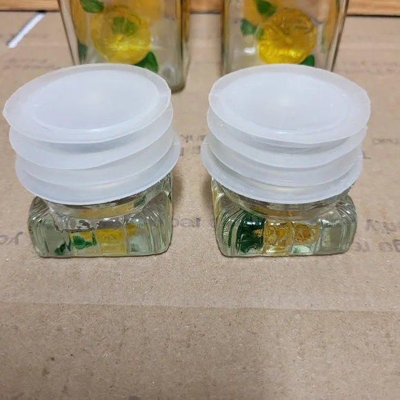 Vintage Clear Glass Decanter With Lemon Design Set of 2 - Picture 9 of 13